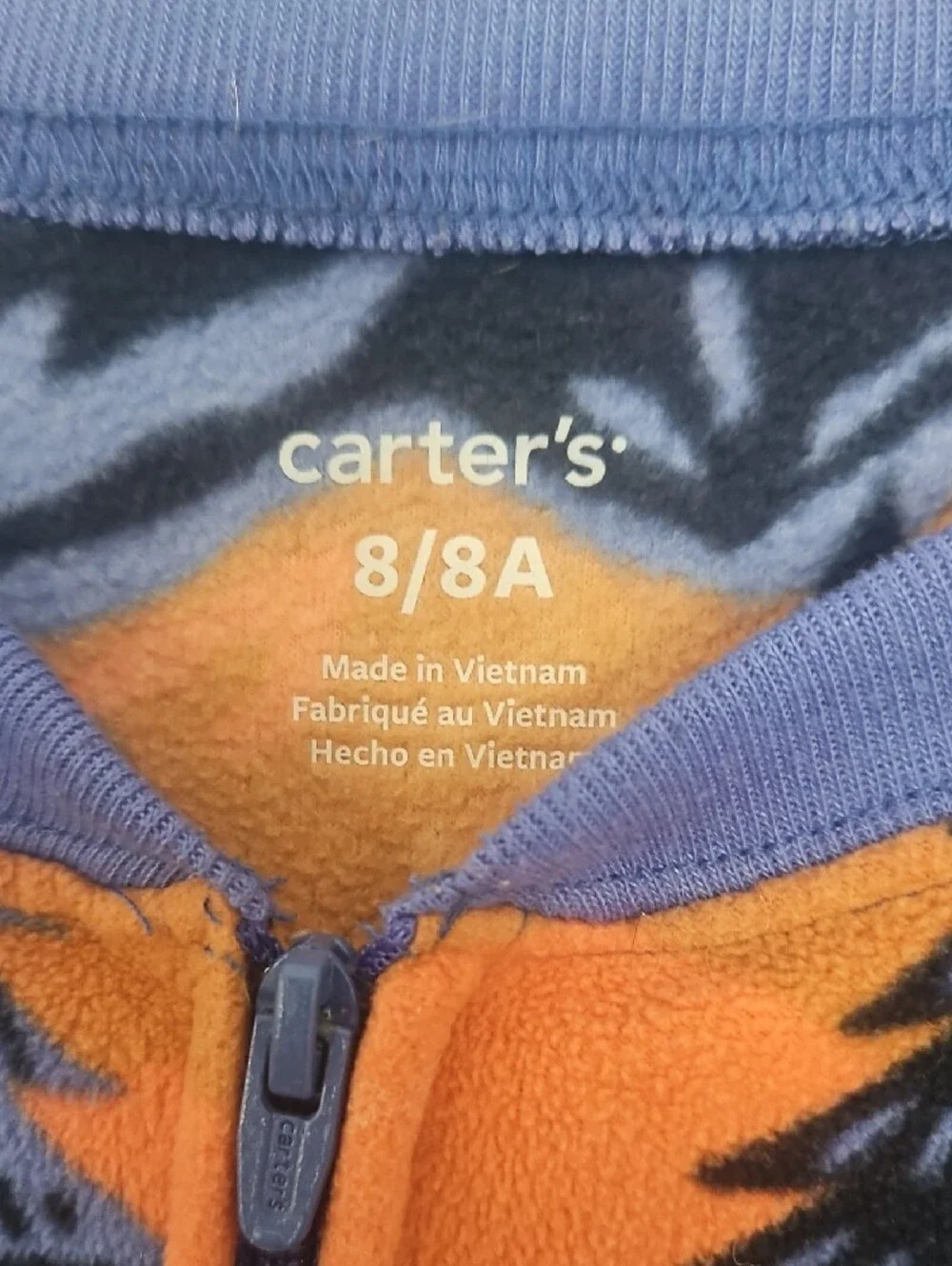 Carter's Blue & Orange Mountain Night Footed One-Piece